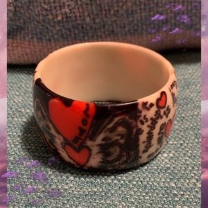 💀Vintage Heart Chunky Bangle